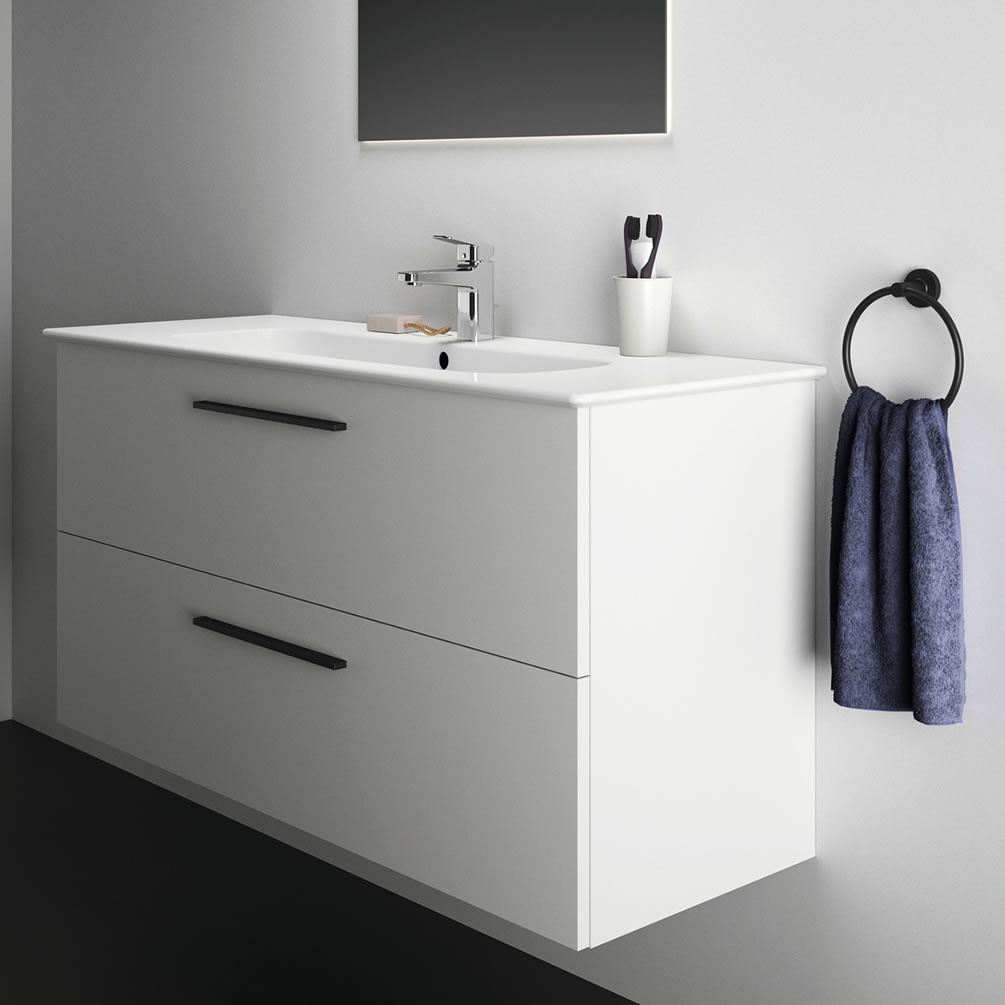 Lifestyle image of Ideal Standard i.life A 1200mm Matt White Wall-Hung Basin Vanity Unit